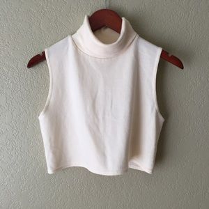 VINTAGE White Stag Cream Turtleneck Crop Top